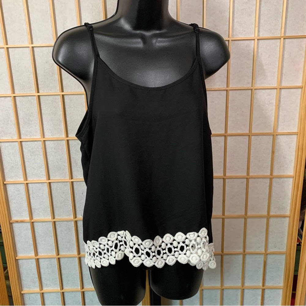 Liberty Love Flowy Tank Top with Lace Hem